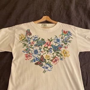 VTG Colorful Floral Butterfly Tee